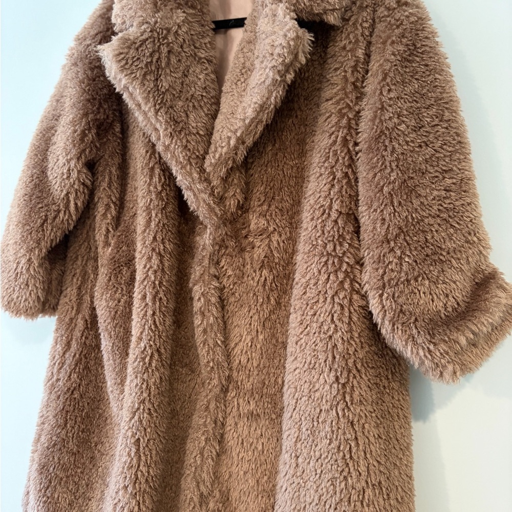 Women's Brown Faux Fur Coat - Picture 3 of 5